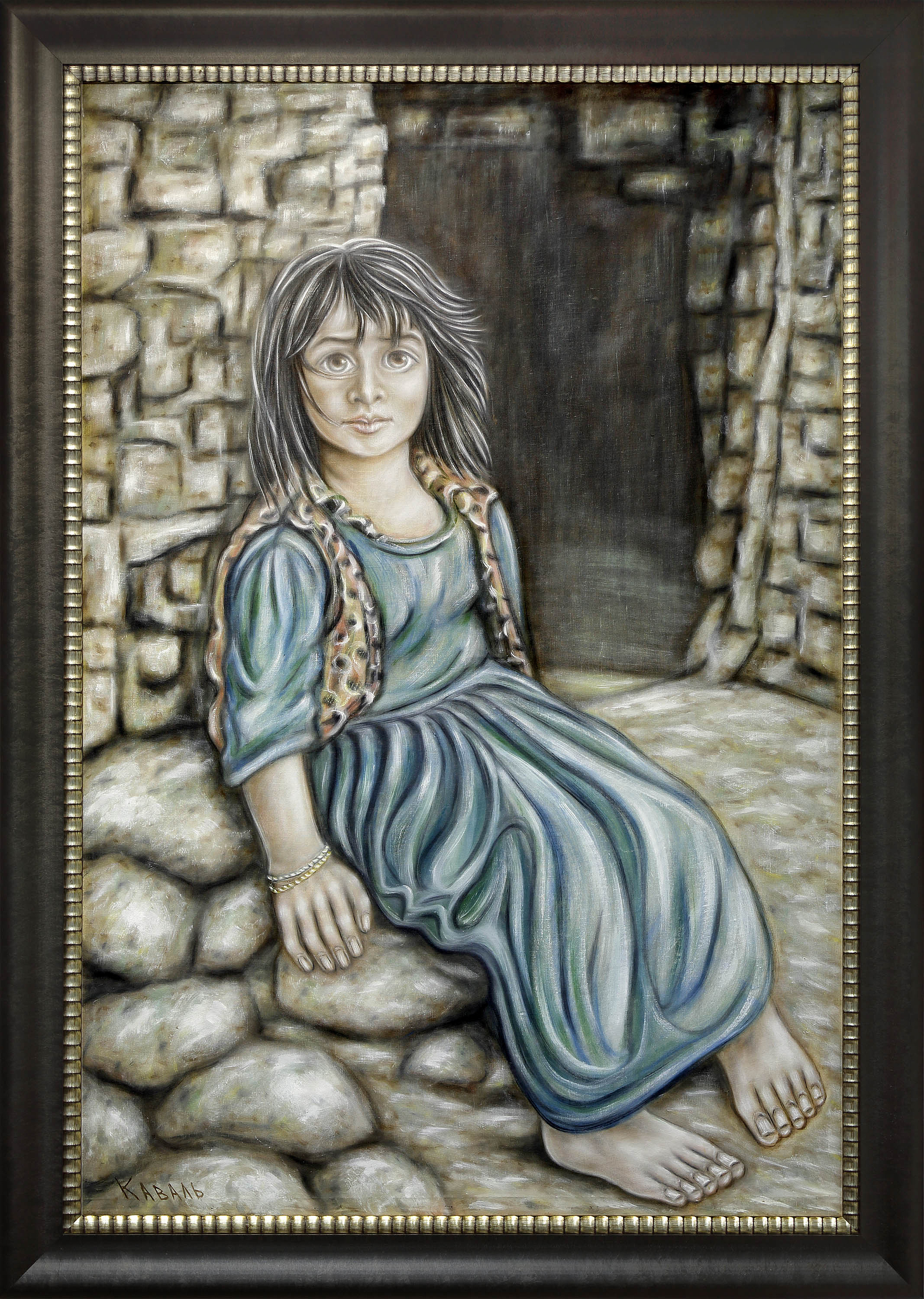 Little Persian girl from a poor family