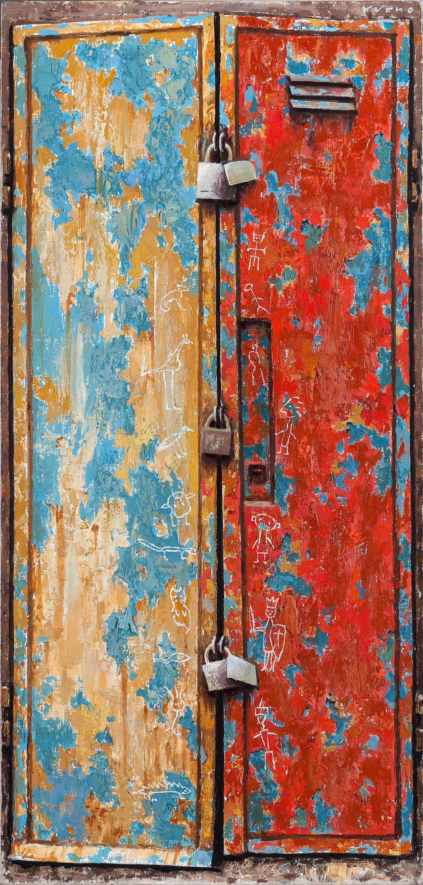 A DOOR WITH THREE LOCKS